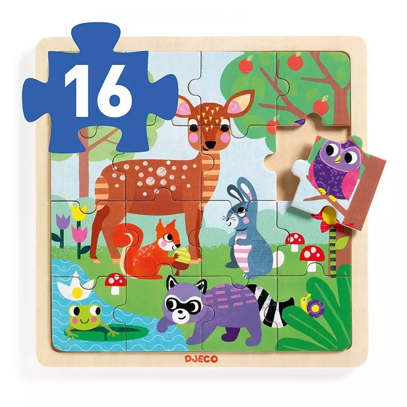 Puzzle bois puzzlo Forest - 16 pièces - Djeco