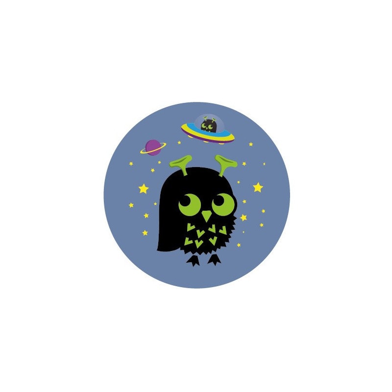 Badge/Magnet Chouette Alien 