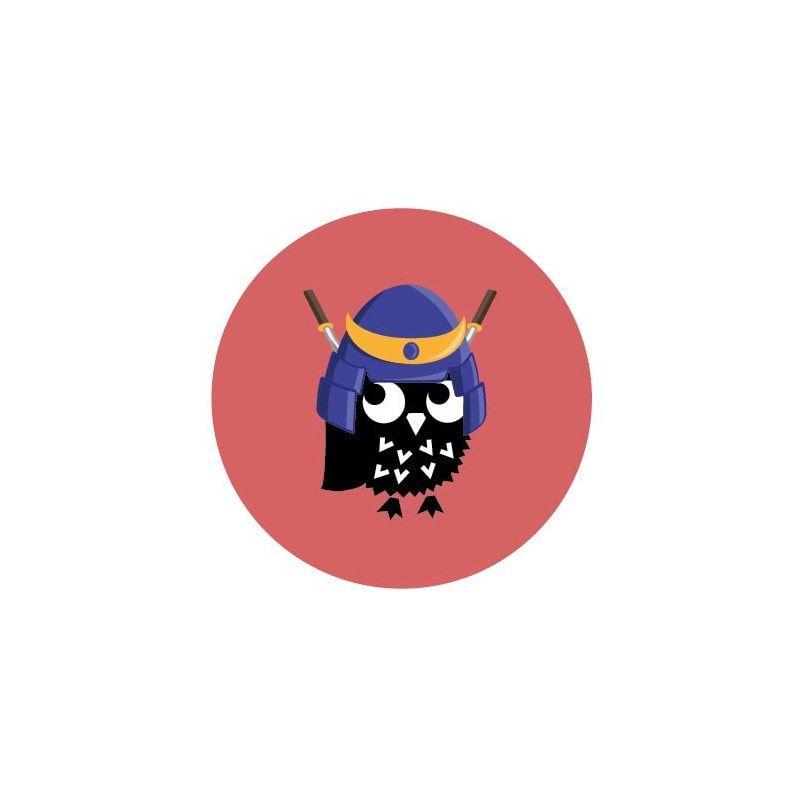 Badge/Magnet Chouette Samurai 