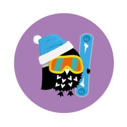Badge/Magnet Chouette Snowboarder 
