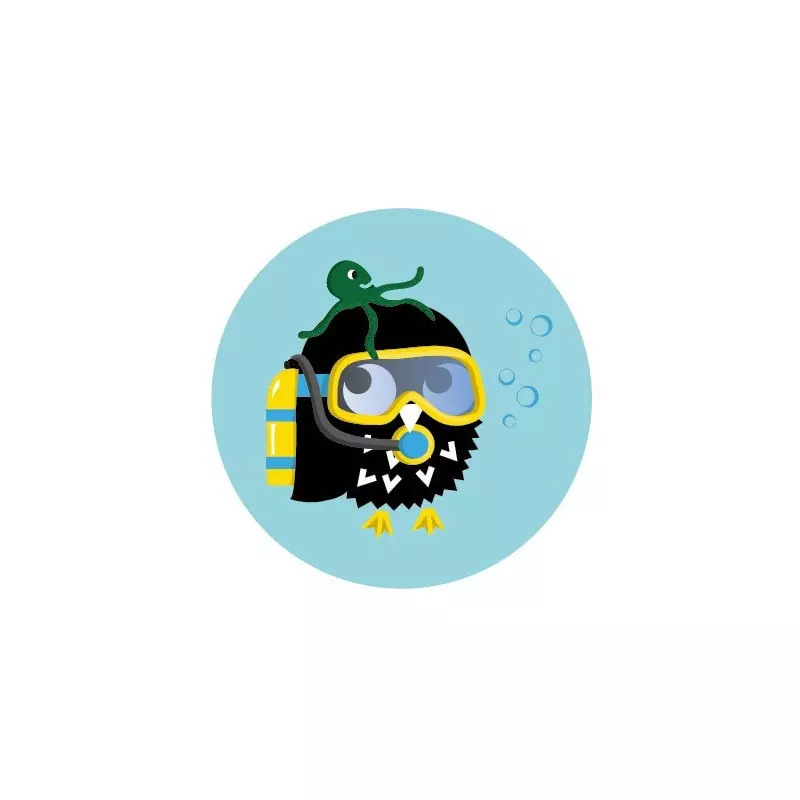 Badge/Magnet Chouette Plongeur 