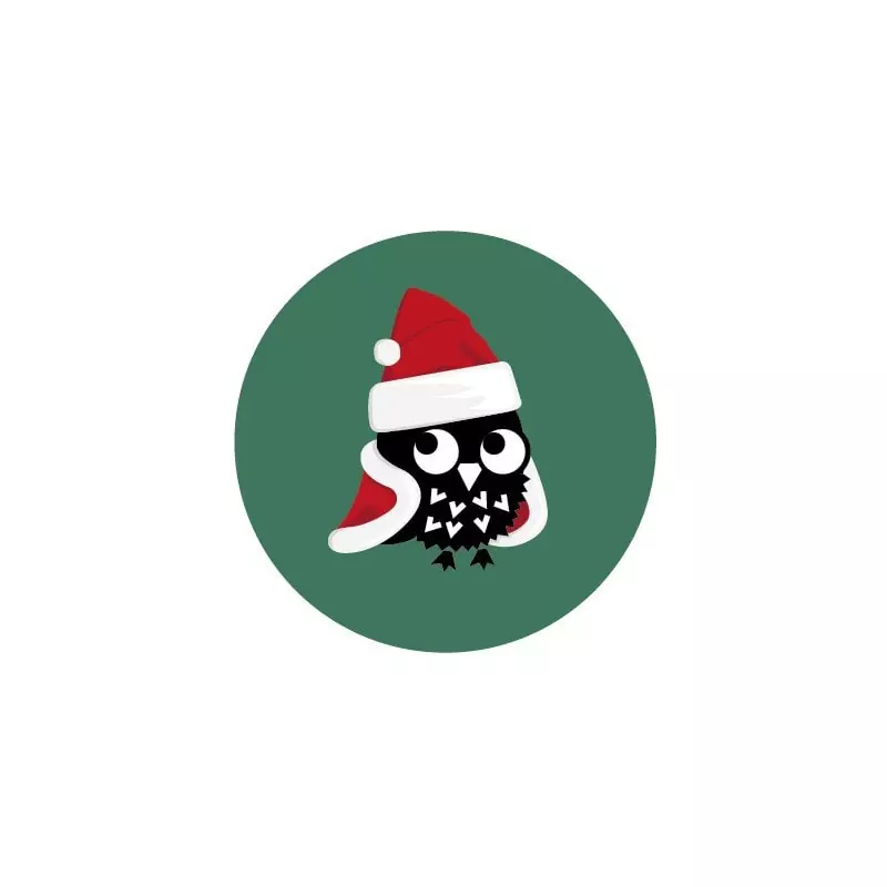 Badge/Magnet Chouette Père Noël 