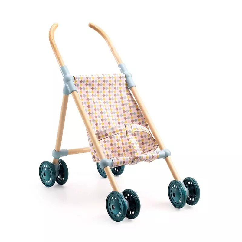 Poussette de poupee en bois Little Cubes 44 cm Pomea Djeco