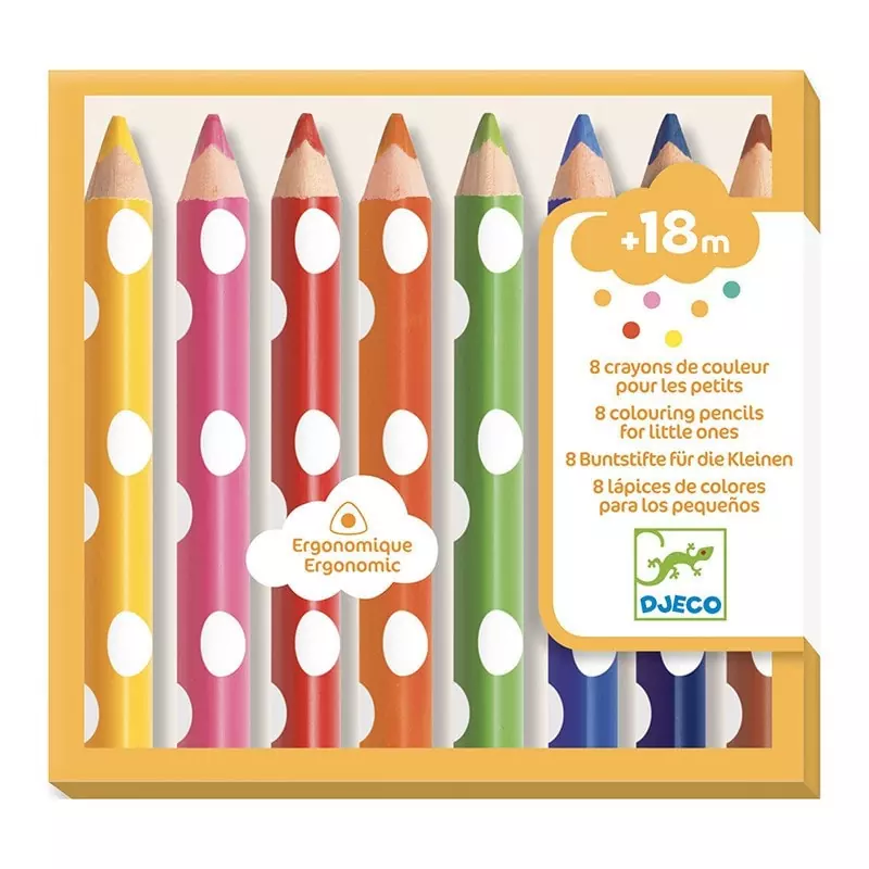 8 crayons de couleur pour les petits 