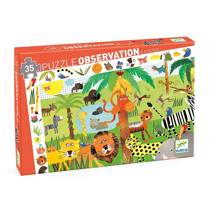 Puzzle Observation La jungle - 35 pièces - Djeco