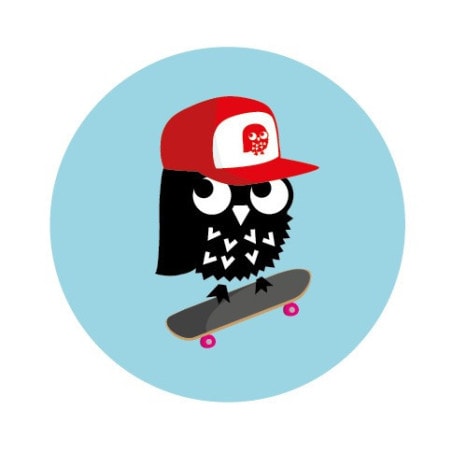 Badge/Magnet Chouette Skater 