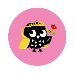 Badge/Magnet Chouette Princesse 